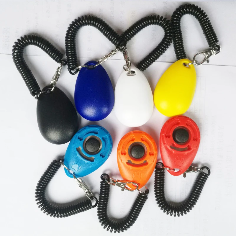 

Manufacturer wholesale custom logo multi-colors sound stop barking training whistle round dog clicker, Black,white,blue,red,orange,yellow