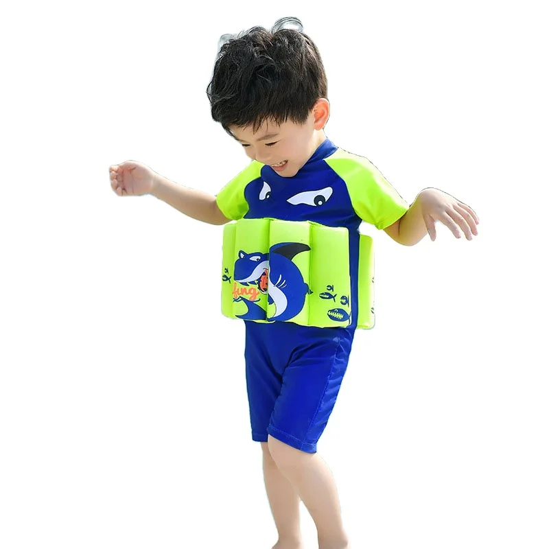 

New children's men's buoyancy children's swimwear, toddler swimwear, girls' one-piece floating swimsuit wholesale, Blue