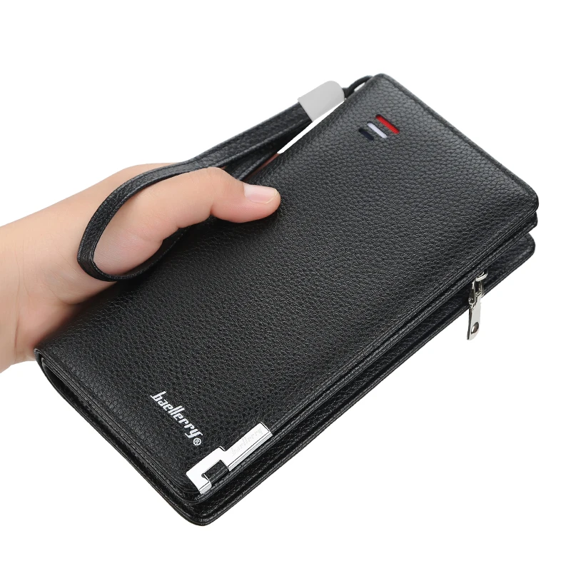 

Baellerry S1061 Men Wallets Business Long Style Card Holder Male Purse Zipper Large Capacity Big Brand Luxury Wallet For Men, 2 colors