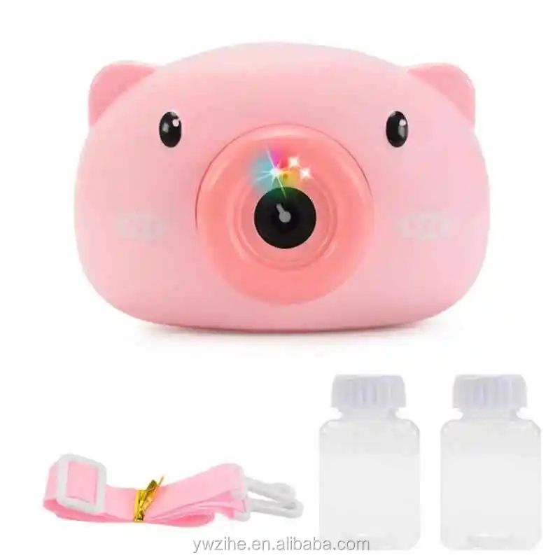 Electric Bubble Blowing Camera Pig Music Bubble Camera Bunny Kids Gift 