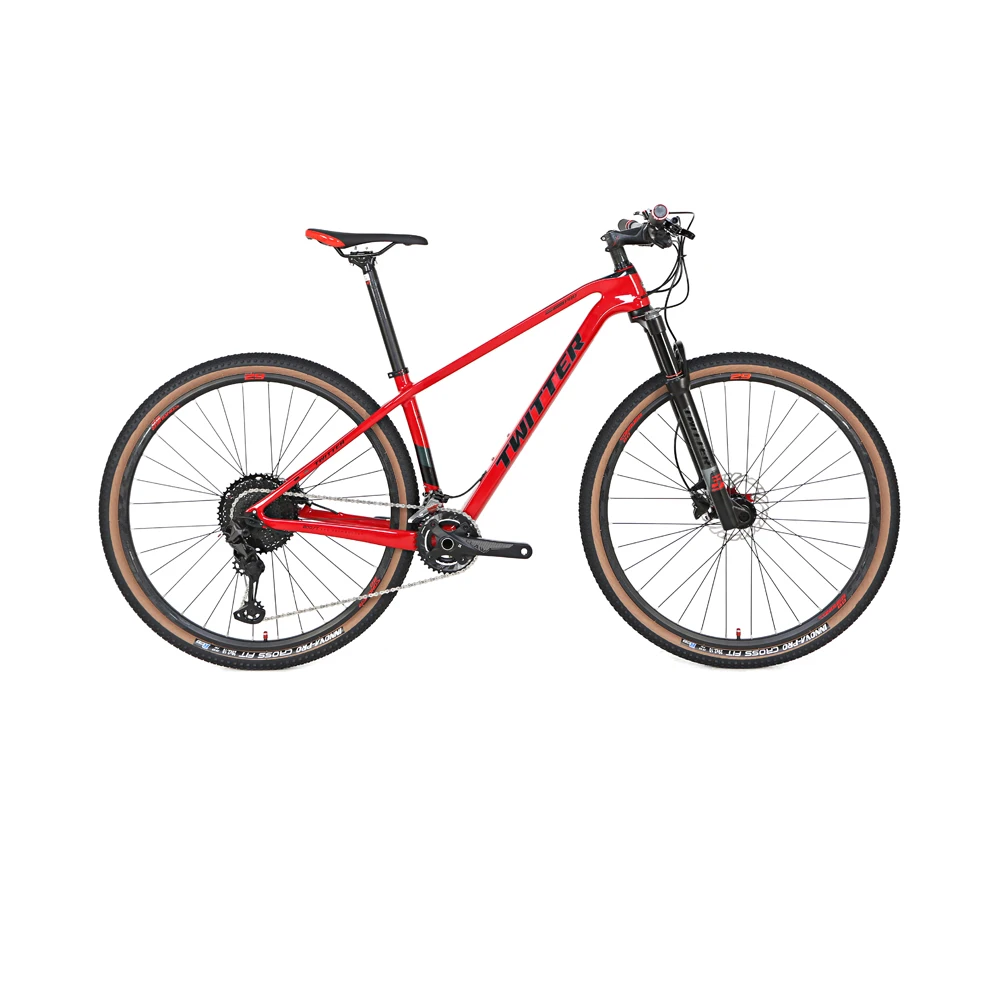 

TWITTER WARRIORpro M6100 Deore colorful carbon mountain bike bicycle with hydraulic brake, Red/black red/gray/blue/yellow/orange/black