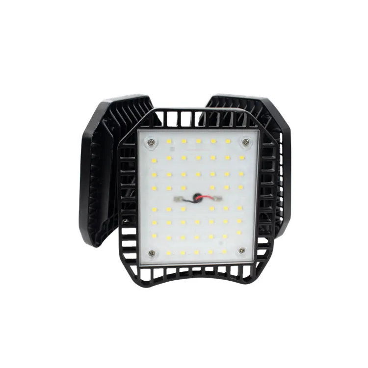 60W 80W 100W 5000K E26 E27 110-240V Deformable LED Garage Gas Station Canopy Motion Activated Light with 3 Adjustable Panels