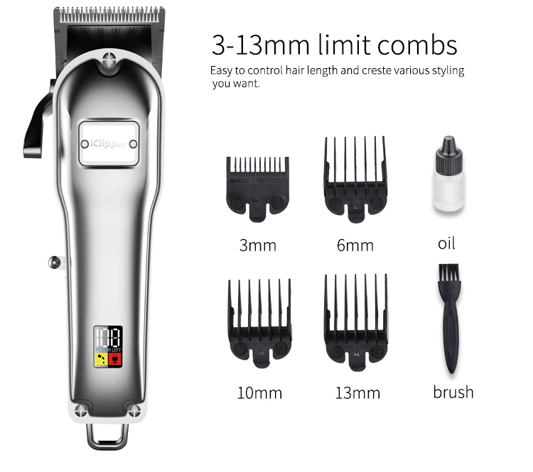 Iclipper K2s Wiederaufladbare Elektrische Haar Clipper Drahtlose Alle Metall Haar Trimmer Schneiden Buy Metall Haar Clipper Wiederaufladbare Haar
