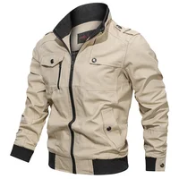 

Wholesale Casual Solid Color Cotton Men's Coats & Jackets Cheap Bomber Jackets Men Full Zip Up Plain Jacket