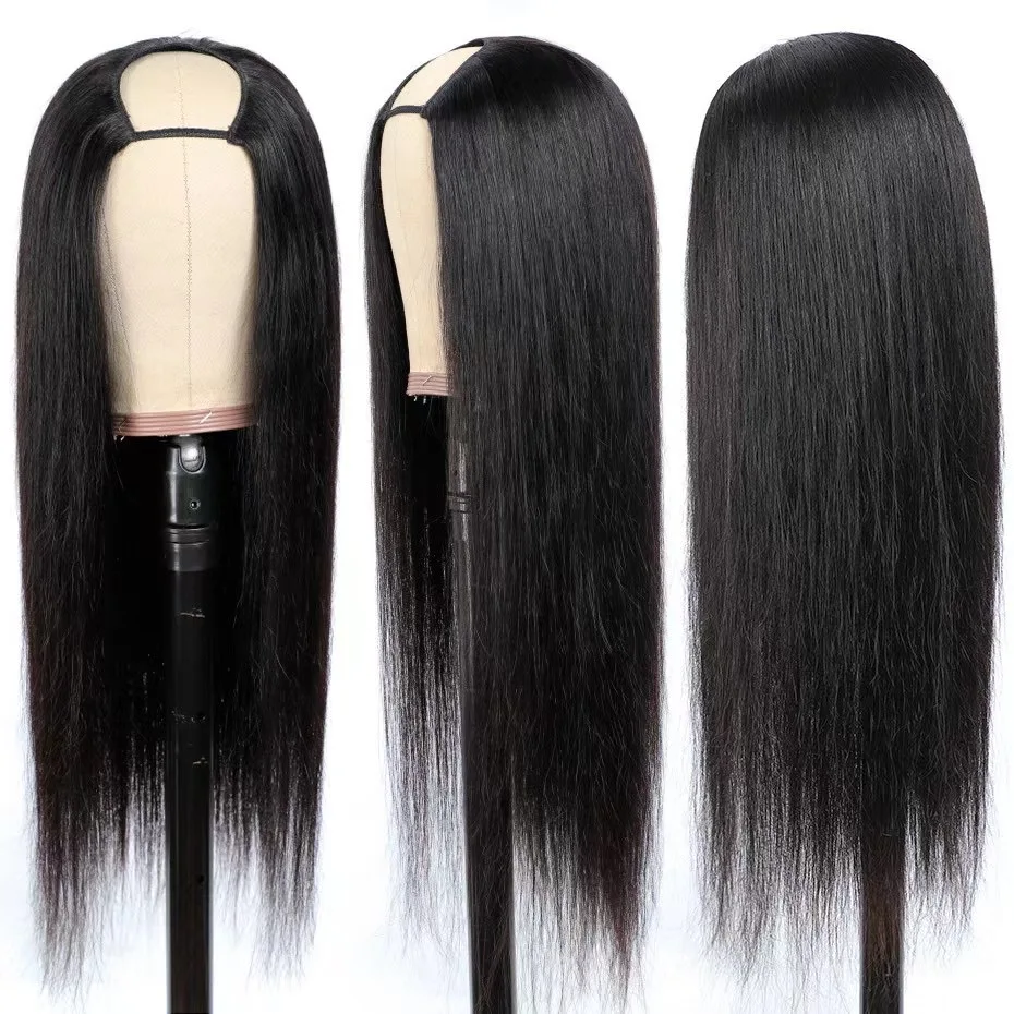 

12 A brazilian deep curly u part wig kinky straight u part kinky 100 human hair wig 180% density pink wigs human hair