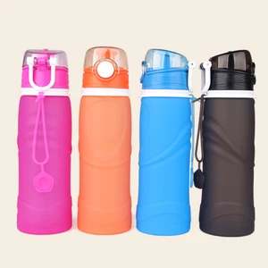 Image of botella de agua de plastico plegable de silicona faltbare Flasche bottiglia pieghevole