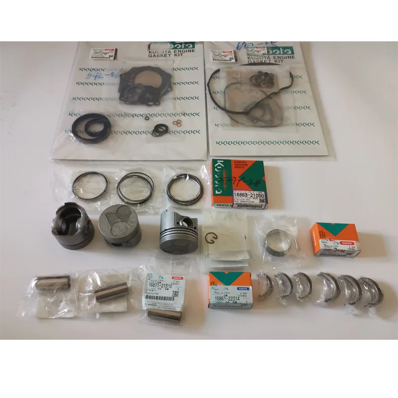 

For KUBOTA excavator parts D662 overhaul rebuild kit piston ring bearing cylinder gasket