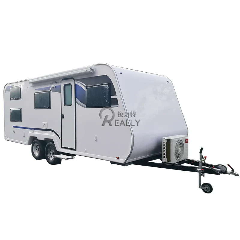 

OEM Mini Off Road RV Traveling Camping Trailers Caravan with Bathroom Portable High Quality Small Tiny Camper Travel Trailer, White