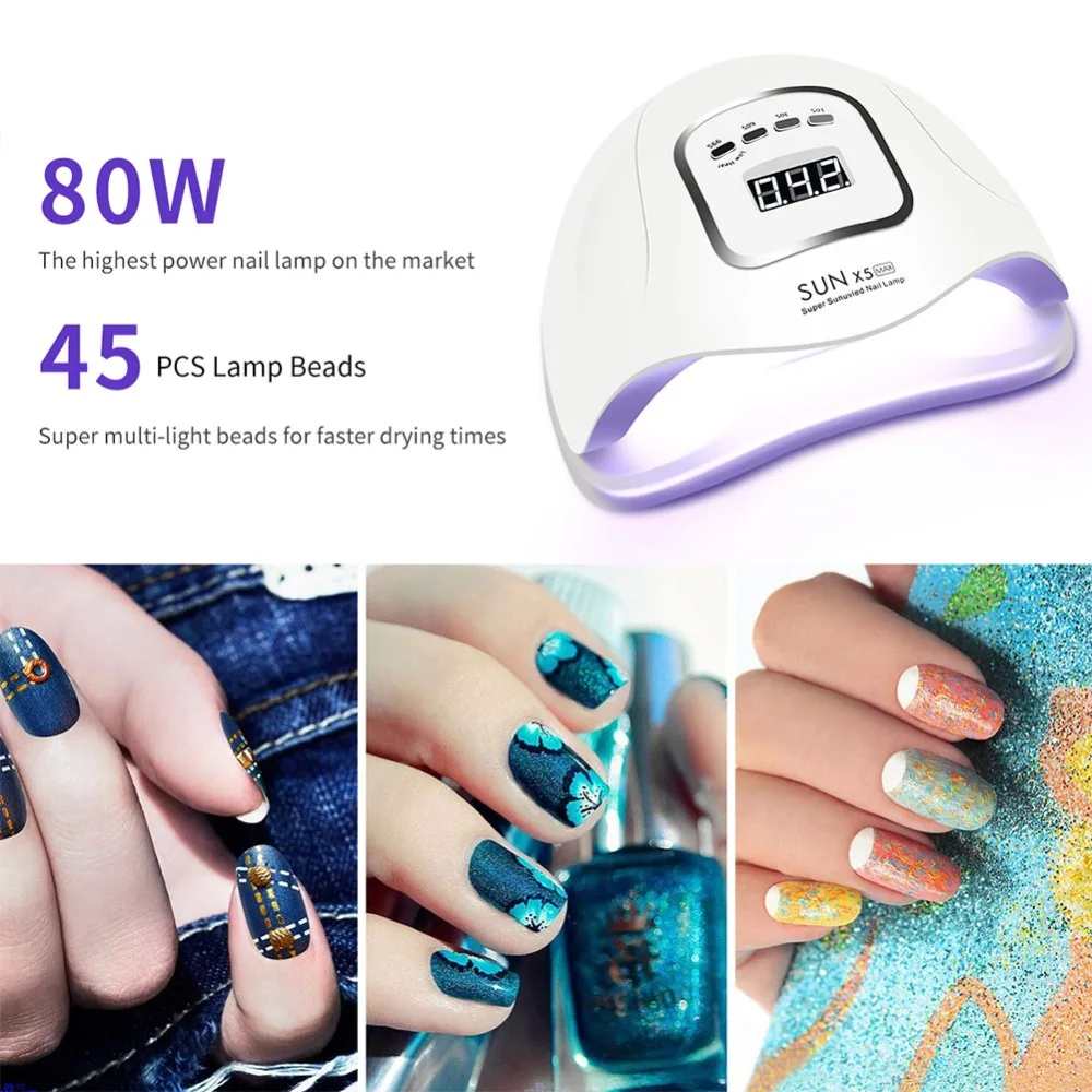 

Hot Selling 80w pro cure wireless dual light smart cordless sun uv led gel dryer nail lamp for salon manicure, White/pink
