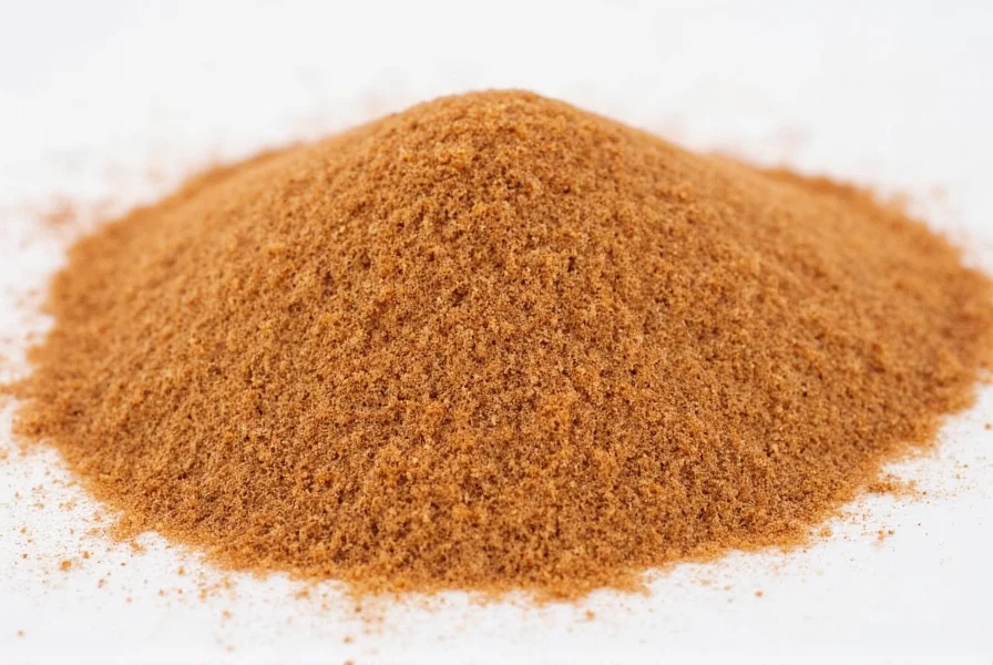 Close-up of hands mixing cinnamon and sugar in a small glass bowl with measuring spoons nearby
