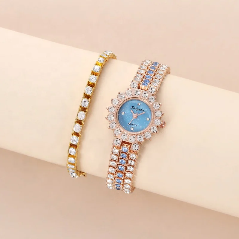 

2021 TW844 Hot Selling Elegant Small Sky Dial Watch Women Steel Ladies Watches With Colorful Crystal