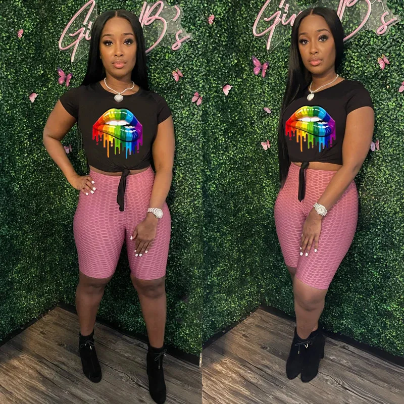 

INS eBay 2021 summer women's tight sports two-piece women's yoga tights