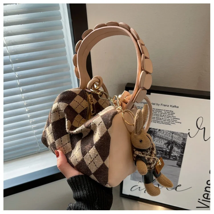 

2021 Grid PU Leather Small jelly Mini Bags Cross Shouldee Ladies Hand Bag Women Mini Handbags Vegan Leather Tote Bag