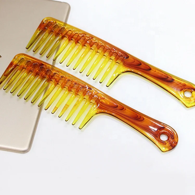 

Wholesale Hairdressing Comb Large Tooth Anti-static Hair Straightener Brush Curly Hair Brush, Amber