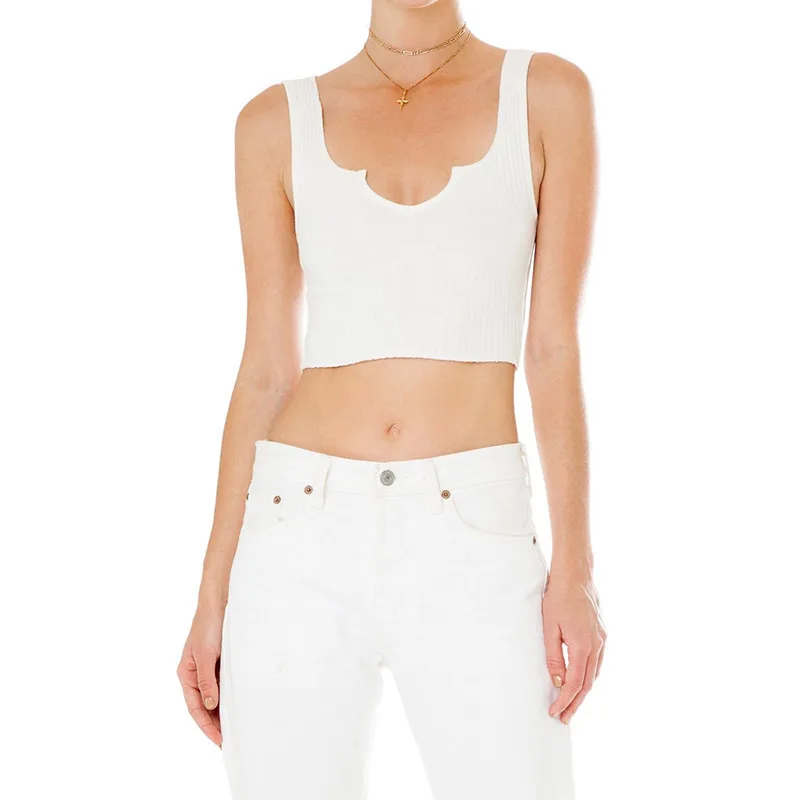 

European and American New Summer 2021 Women's Short Top Sexy Sling Cropped Vest, White