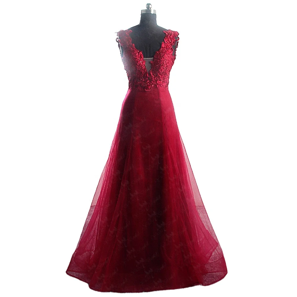 

RSE917 Fitted Sexy Backless Wine Party Red Dress Women