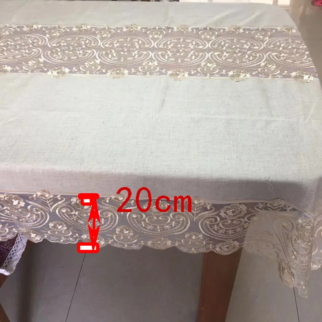 Luxury Embroidered White Table Cloth For Wedding Embroidery Table