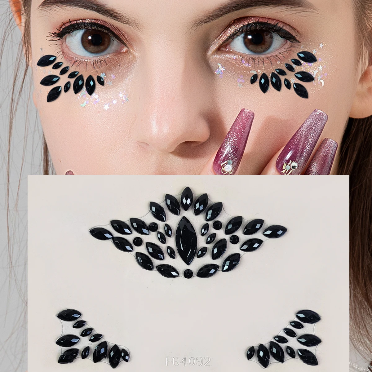 

Eye Makeup Face Gem Stickers Princess Tears Crystal Face Fairy Stage Eye Diamond Party Beauty Makeup rhinestone