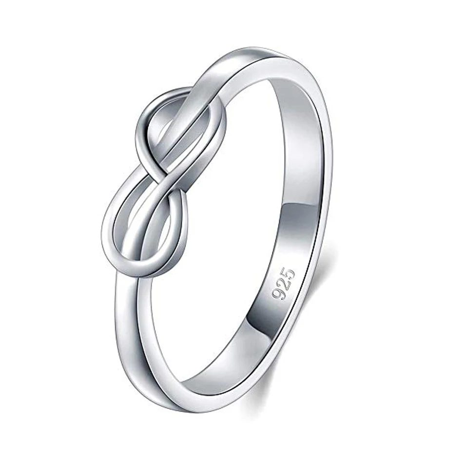 

925 Sterling Silver Ring High Polish Infinity Symbol Tarnish Resistant Comfort Fit Wedding Band Ring