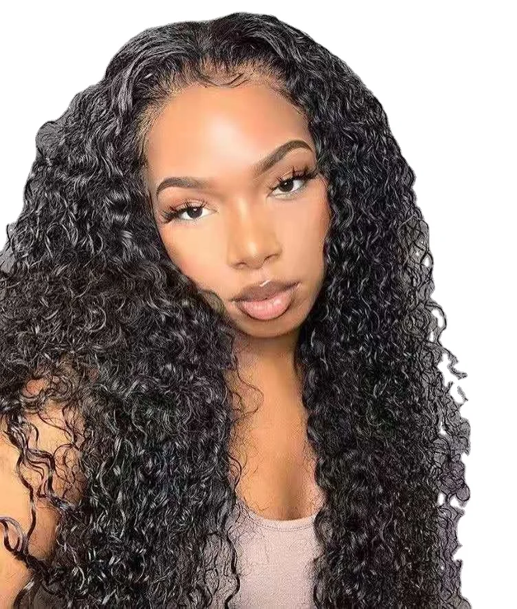 

200% density Kinky Curl Style and Human Hair Material very long hair wigs