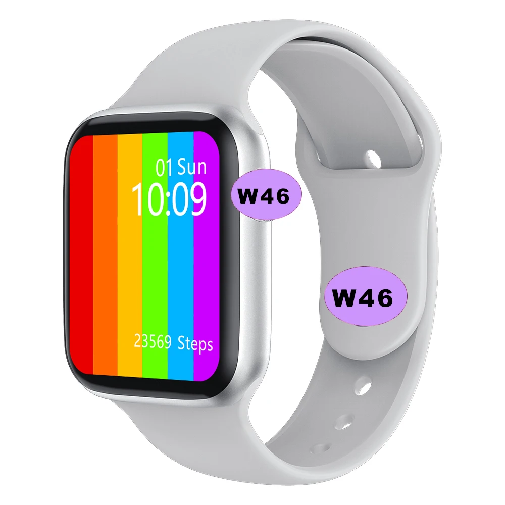

W46 Sport Smartwatch Waterproof 1.75 Inch Iwo 13 Series 6 5 Multiple Touch W46 ECG Smart Watch for Sport