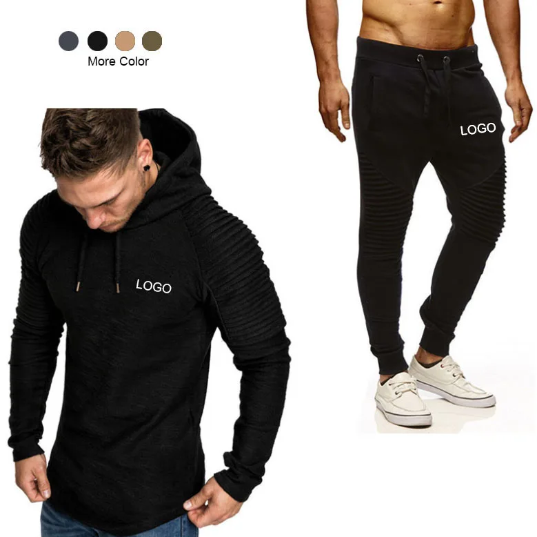 

Hot Selling High Quality Sportswear Men Gym Slim Fit Tracksuit Gym Tracksuit Set Quick Dry Men's Custom Hoodies Set, As pictures