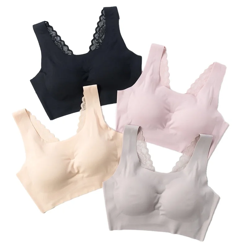 

beauty back no steel ring sports sleep bra Japanese one piece seamless bra Lace