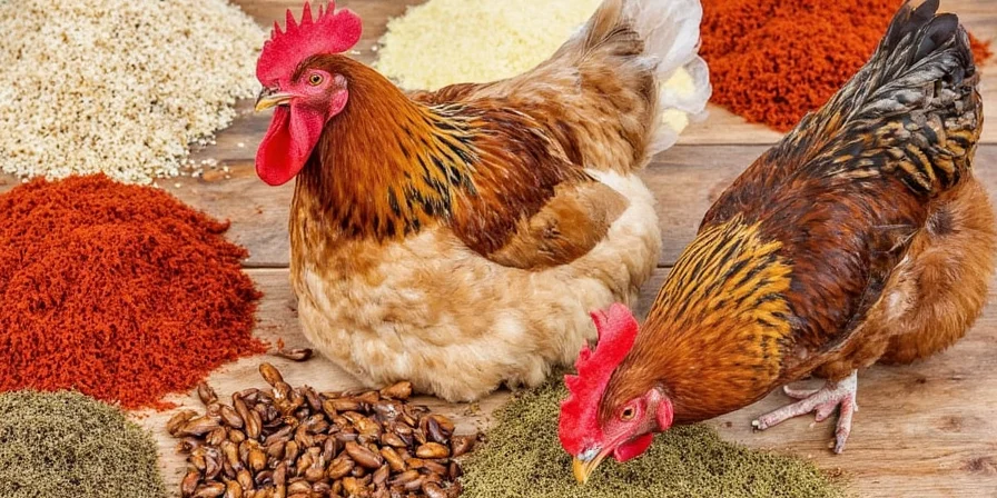 Chicken tasting different spices