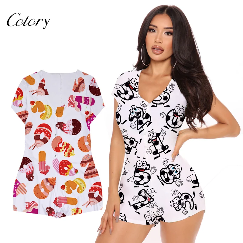 

Colory Women's Sexy Pyjamas Sets Bodysuit For Women Cartoon Pajama, Picture shows