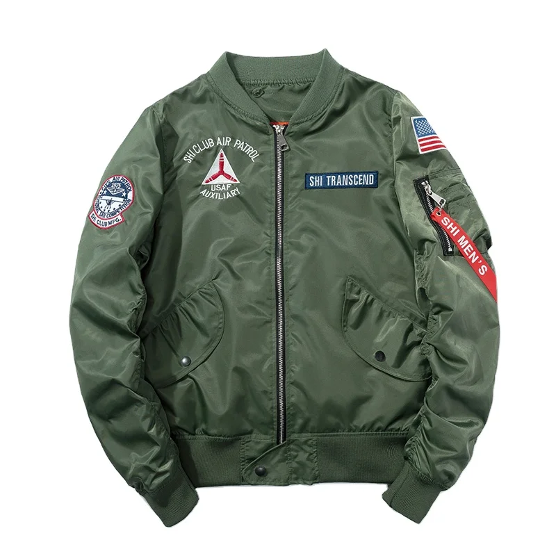 

2021 Winter ThiCK quilting padding lining MA1 Bomber Hiphop US Air Force Pilot Flight College bomber Jacket for Men
