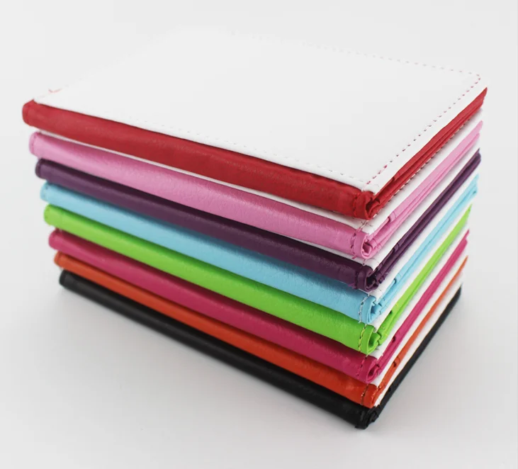 

Available in 8 Colors PU Leather Custom Wallets Sublimation Passport Cover Blanks Passport Holder with Vaccine Card Slot, Red orange green sky blue purple pink rose red black