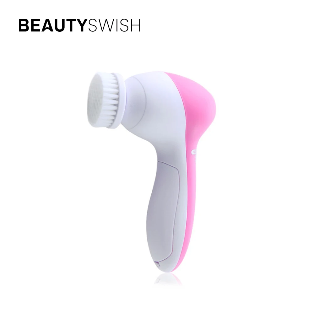 

5 in 1 mini face cleaning exfoliator spin brush Beauty Care Massage Electric Facial Cleansing Brush, Skin Care Face Massager, Pink