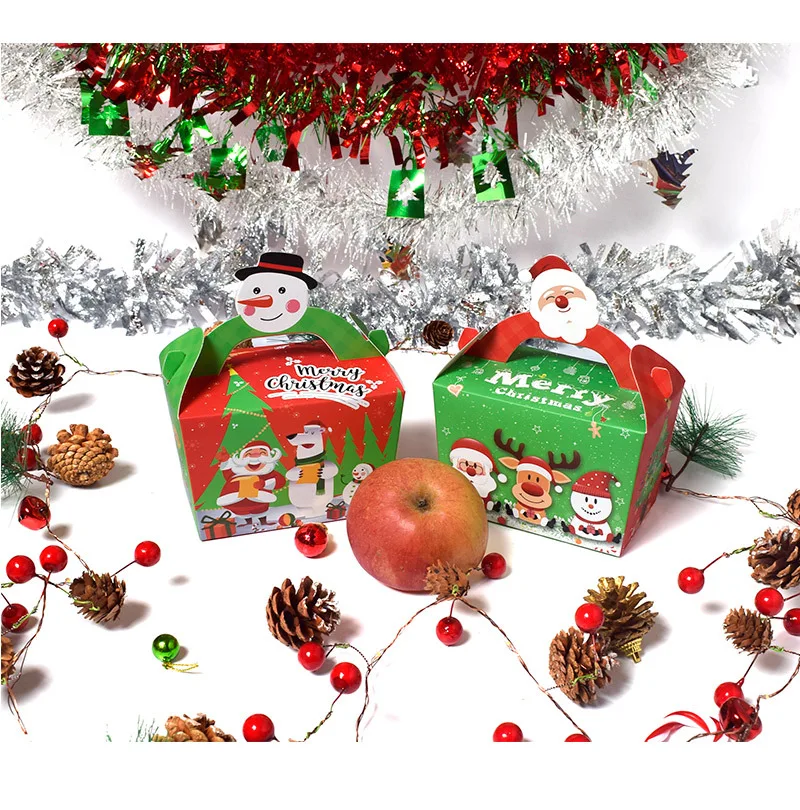 

New Style Santa Claus Candy Box Christmas Apple Packaging Snowman Box Gift Paper Box for Christmas