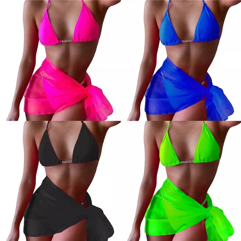 

Women Sequin Sexy Bikini Set Sling Backless Push-up Padded Bra Beach Bikini Set Mujer Swimsuit Thong Solid Swimwear Cute sexy, Can be customized