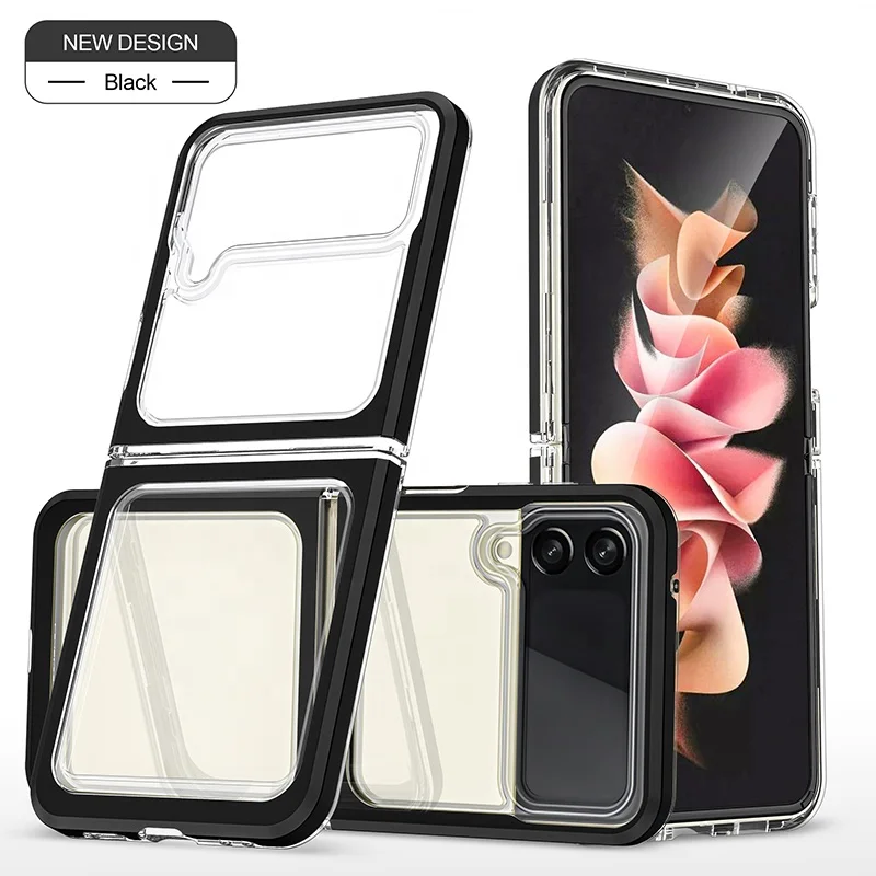 

For Samsung Galaxy Z Flip 3 Case Anti Shock Soft TPU PC Custom Clear Mobile Phone Cases For Samsung Z Flip 3, Multi colors