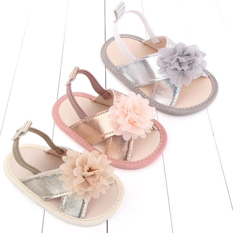 

Summer New Soft Soled Baby Shoes Small Sandals 0-1 Year Old Baby Cool Shoes Flower Walking Shoes Soft Shoes Newborn Baby