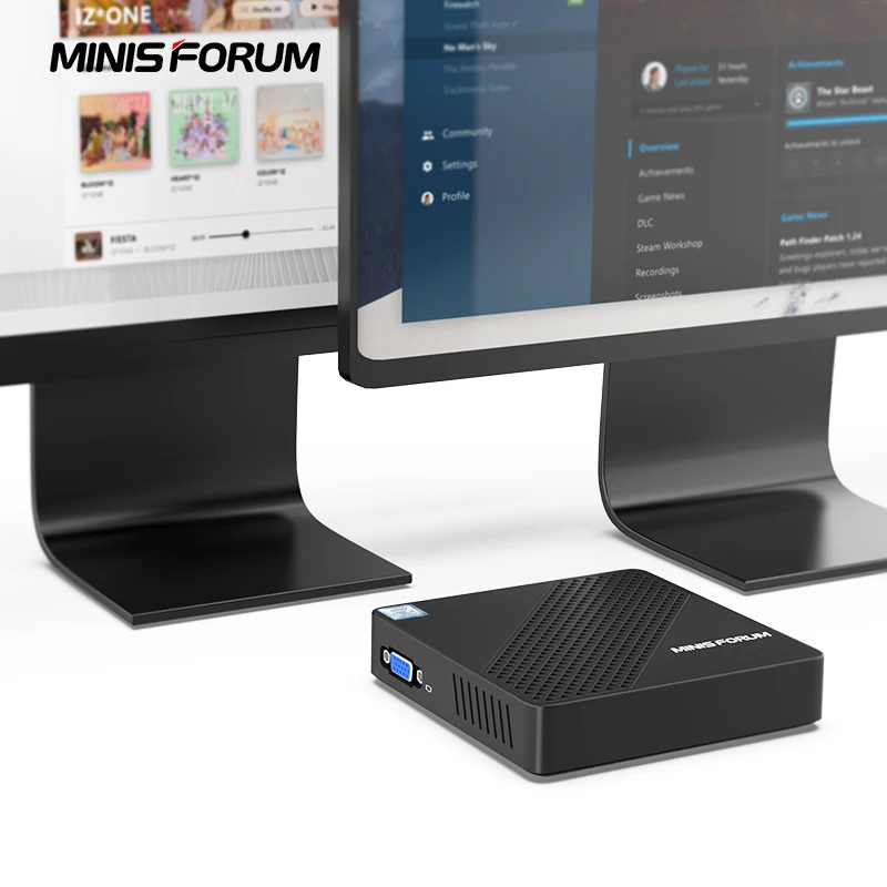 

MINISFORUM Fanless N40 Mini Desktop PC Computer Intel Celeron N4000 Dual Cores with HDMI VGA Port Small Size Computer for Kiosk