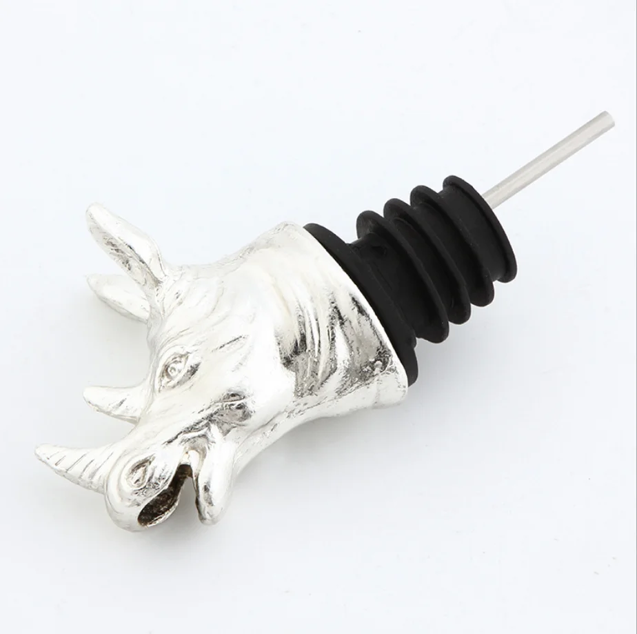 

Cabeza de rinoceronte vertedor de vino Wine Pourer Spout Head Rhino Shape Bottle Stopper Animal Aerator Wine Pourer