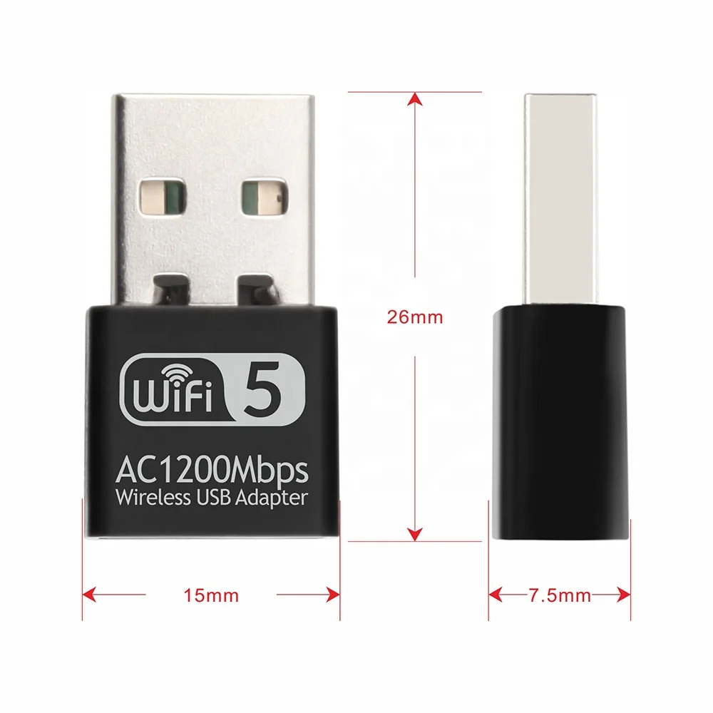 

1300mbps wifi adapter wifi 5 dual band Mini USB WiFi Dongle 802.11 ac Wireless Network Adapter