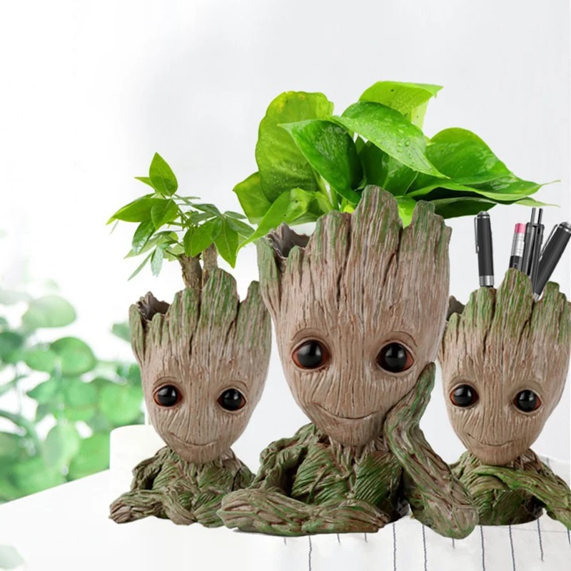 

2021 Ins Amazon Hot salesTreeman Baby Groot Succulent Planter Supplier Cute Green Plants Flower Pot Guardians of The Galaxy