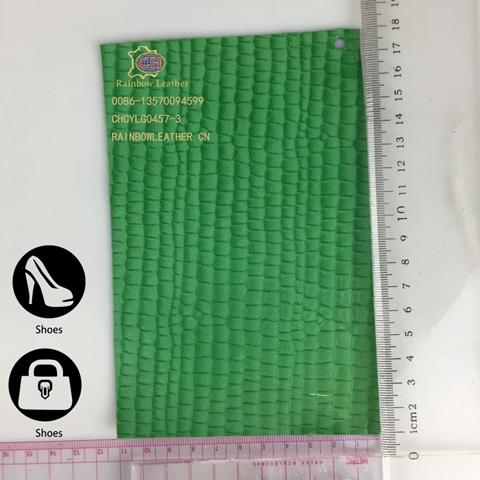 
CHCYLG0458-1 Full Grain Green Soft Embossed Bamboo Pattern Sheepskin Genuine Finished Leather 