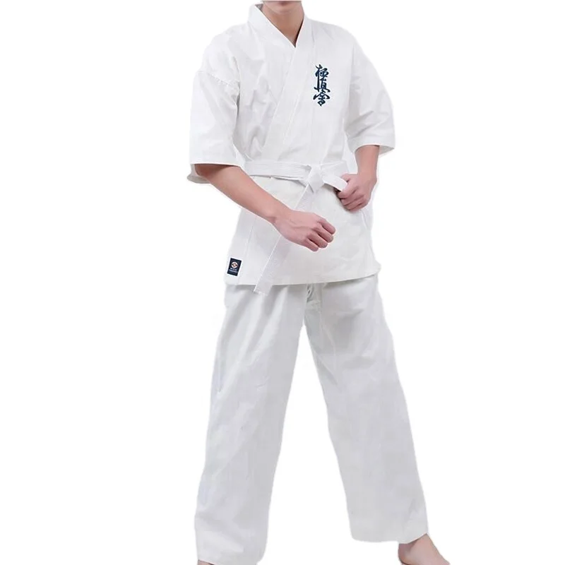 

Cotton karate uniform kyokushin gi uniform, White blue black