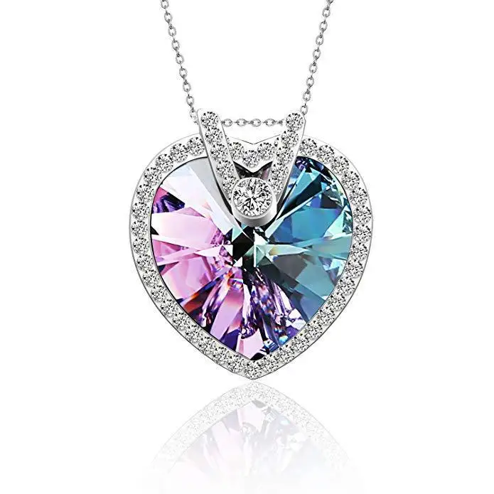 

Hot style European and American gold plated crystal gorgeous eternal heart pendant necklace fashion accessories, Custom