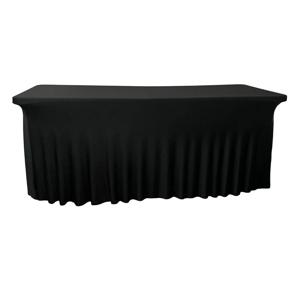 

6FT Rectangle Table Skirt Black