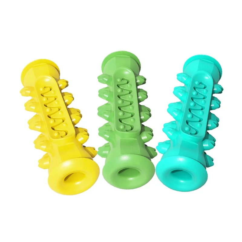 

Factory Wholesale Durable Rubber Dog Molar Rod Floating Pet Dog Toothbrush Toys Interactive Dog Dental Chew Toys, Yellow/lake blue/green