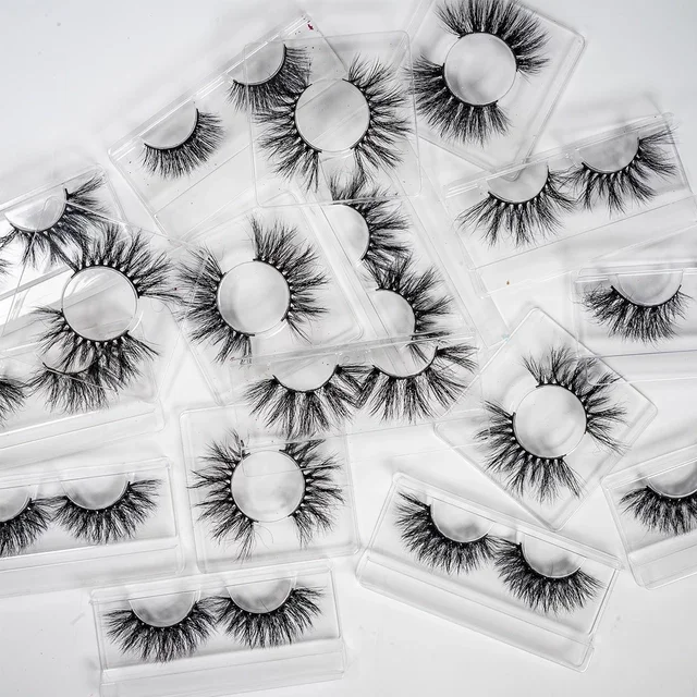 

AG18 Factory wholesale black soft 25mm eyelashes mink lash 3dstrip lashes, Black color
