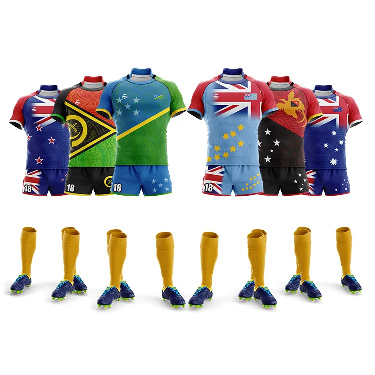 

Custom latest design sublimated thick new zealand rugby shirt league jerseys uniform for sale, Custom pantone color