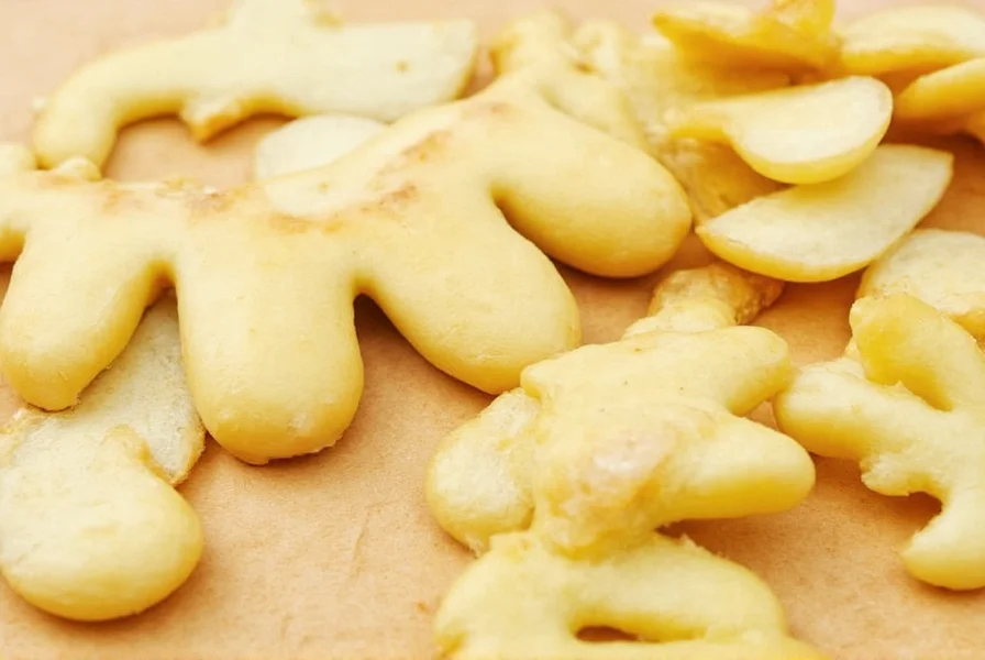 Sliced fresh ginger with skin used in cooking