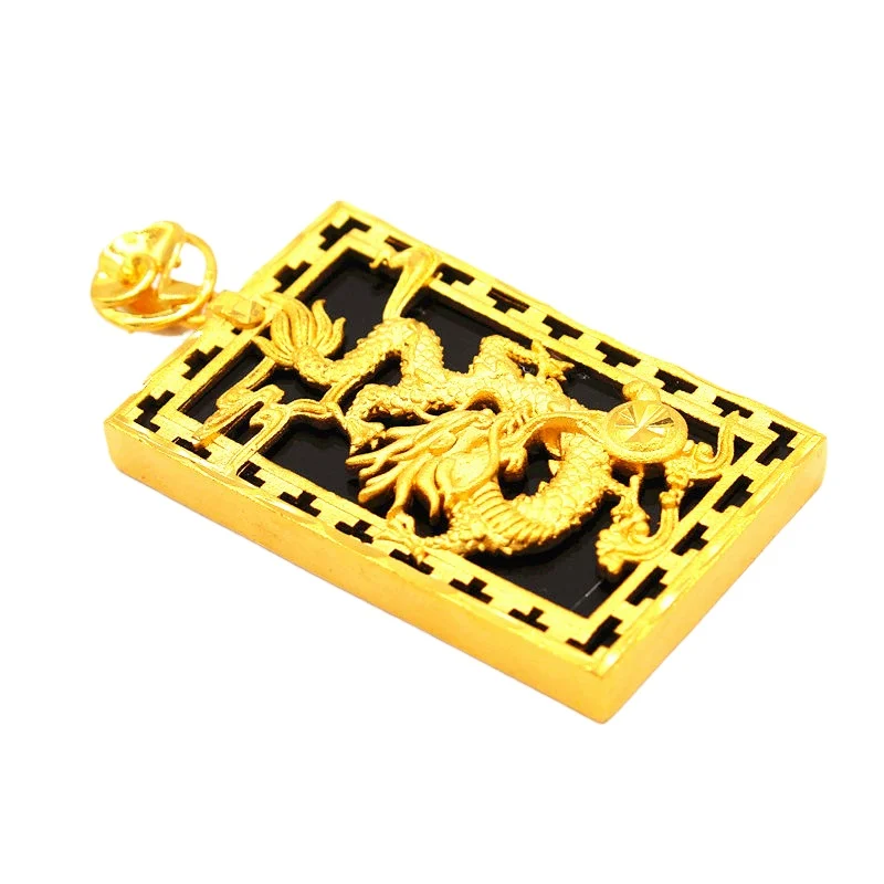 

Shajin Guanyin Buddha Dragon Cross Pendant Lanyard Braided Couple Gold Plated Pendant Men And Women