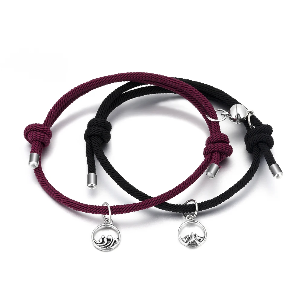 Miss You Two Couple Rope Bracelet magnetic Love set Intelligent Small Charm Jewelry Trendy Long Distance